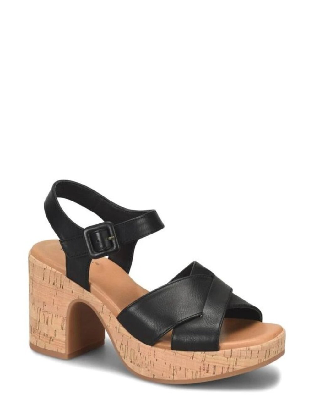 BOC by Born Leight Sandals Platform Chunky Cork Heels Black Size 9 NEW